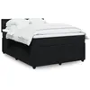 Image de vidaXL Boxspring met matras fluweel zwart 140x200 cm3287772