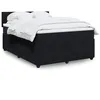 Image de vidaXL Sommier à lattes de lit et matelas Noir 160x200 cm Velours 3287778