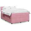 Image de vidaXL Sommier à lattes de lit avec matelas Rose 160x200 cm Velours 3287781