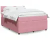Image de vidaXL Sommier à lattes de lit avec matelas Rose 160x200 cm Velours 3287787