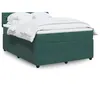 Image de vidaXL Sommier à lattes de lit et matelas Vert foncé 160x200cm Velours 3287791