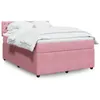 Image de vidaXL Sommier à lattes de lit avec matelas Rose 160x200 cm Velours 3287793