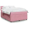 Image de vidaXL Sommier à lattes de lit avec matelas Rose 160x200 cm Velours 3287799