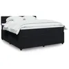 Image de vidaXL Sommier à lattes de lit avec matelas Noir 180x200 cm Velours 3287814