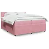 Image de vidaXL Sommier à lattes de lit avec matelas Rose 200x200 cm Velours 3287829