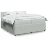 Image de vidaXL Sommier à lattes de lit et matelas Gris clair 200x200cm Velours 3287830
