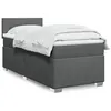 Image de vidaXL Sommier à lattes de lit et matelas Gris foncé 90x190 cm Tissu, lit, lit à plate-forme, lit à panneaux, meuble de 3288037