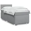 Image de vidaXL Sommier à lattes de lit avec matelas Gris clair 90x200 cm Tissu 3288071