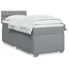Image de vidaXL Sommier à lattes de lit avec matelas Gris clair 90x200 cm Tissu 3288078