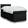 Image de vidaXL Sommier à lattes de lit avec matelas Noir 100x200 cm Tissu 3288101