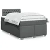 Image de vidaXL Sommier à lattes de lit avec matelas Gris foncé 120x200cm Tissu 3288163