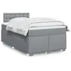 Image de vidaXL Sommier à lattes de lit avec matelas Gris clair 120x200cm Tissu 3288169