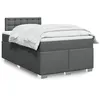 Image de vidaXL Sommier à lattes de lit avec matelas Gris foncé 120x200cm Tissu 3288170