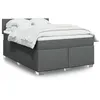 Image de vidaXL Sommier à lattes de lit avec matelas Gris foncé 140x190cm Tissu, lit, lit à plate-forme, lit à panneaux, meuble de 3288177