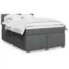 Image de vidaXL Sommier à lattes de lit avec matelas Gris foncé 140x190cm Tissu 3288184
