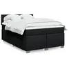 Image de vidaXL Sommier à lattes de lit avec matelas Noir 140x190 cm Tissu 3288185