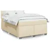 Image de vidaXL Boxspring met matras stof cràmekleurig 140x190 cm3288188