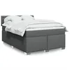 Image de vidaXL Sommier à lattes de lit avec matelas Gris foncé 140x190cm Tissu 3288191
