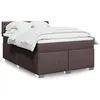 Image de vidaXL Boxspring met matras stof donkerbruin 140x190 cm3288193