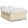 Image de vidaXL Boxspring met matras stof cràmekleurig 140x190 cm3288195