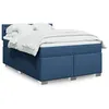Image de vidaXL Boxspring met matras stof blauw 140x190 cm3288203