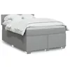 Image de vidaXL Sommier à lattes de lit avec matelas Gris clair 140x200cm Tissu, lit, lit à plate-forme, lit à panneaux, meuble de 3288204