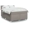 Image de vidaXL Boxspring met matras stof taupe 140x200 cm3288208