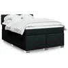 Image de vidaXL Sommier à lattes de lit avec matelas Noir 140x200 cm Tissu 3288220