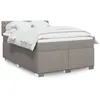 Image de vidaXL Sommier à lattes de lit avec matelas Taupe 140x200 cm Tissu 3288222