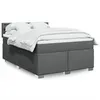 Image de vidaXL Sommier à lattes de lit avec matelas Gris foncé 140x200cm Tissu 3288226