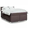 Image de vidaXL Sommier à lattes de lit avec matelas Marron foncé 160x200 cm, lit, lit à plate-forme, lit à panneaux 3288235