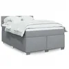 Image de vidaXL Sommier à lattes de lit avec matelas Gris clair 160x200cm Tissu 3288239