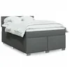 Image de vidaXL Sommier à lattes de lit avec matelas Gris foncé 160x200cm Tissu 3288240