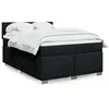 Image de vidaXL Sommier à lattes de lit avec matelas Noir 160x200 cm Tissu 3288241