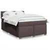 Image de vidaXL Sommier à lattes de lit avec matelas Marron foncé 160x200 cm 3288249