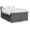 Image de vidaXL Sommier à lattes de lit avec matelas Gris foncé 160x200cm Tissu 3288254