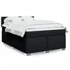Image de vidaXL Sommier à lattes de lit avec matelas Noir 160x200 cm Tissu 3288255