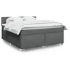 Image de vidaXL Sommier à lattes de lit avec matelas Gris foncé 180x200cm Tissu, lit, lit à plate-forme, lit à panneaux 3288261