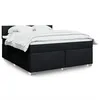 Image de vidaXL Boxspring met matras stof zwart 180x200 cm3288269
