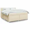 Image de vidaXL Sommier à lattes de lit avec matelas Crème 180x200 cm Tissu 3288272