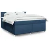 Image de vidaXL Sommier à lattes de lit avec matelas Bleu 180x200 cm Tissu 3288273