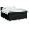Image de vidaXL Boxspring met matras stof zwart 180x200 cm3288276