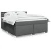 Image de vidaXL Sommier à lattes de lit avec matelas Gris foncé 180x200cm Tissu 3288282