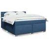 Image de vidaXL Sommier à lattes de lit avec matelas Bleu 180x200 cm Tissu 3288287