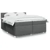 Image de vidaXL Sommier à lattes de lit avec matelas Gris foncé 200x200cm Tissu 3288289