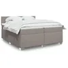 Image de vidaXL Boxspring met matras stof taupe 200x200 cm3288292