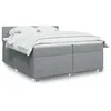 Image de vidaXL Sommier à lattes de lit avec matelas Gris clair 200x200cm Tissu 3288295