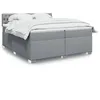 Image de vidaXL Sommier à lattes de lit avec matelas Gris clair 200x200cm Tissu 3288302