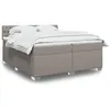 Image de vidaXL Boxspring met matras stof taupe 200x200 cm3288306