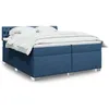 Image de vidaXL Sommier à lattes de lit avec matelas Bleu 200x200 cm Tissu 3288308